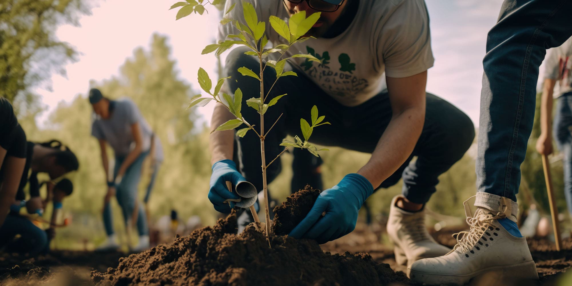 Person planting a tree